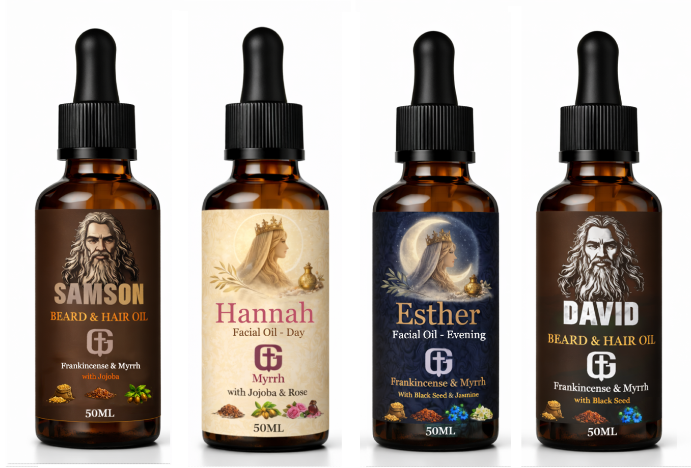 David – Beard & Hair Oil (Frankincense & Myrrh with Black Seed) - Image 3