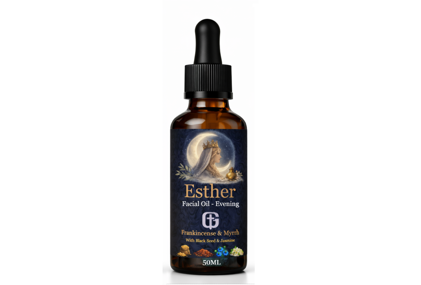 Esther – Evening Facial Oil (Frankincense & Myrrh with Black Seed  & Jasmine) - Image 4