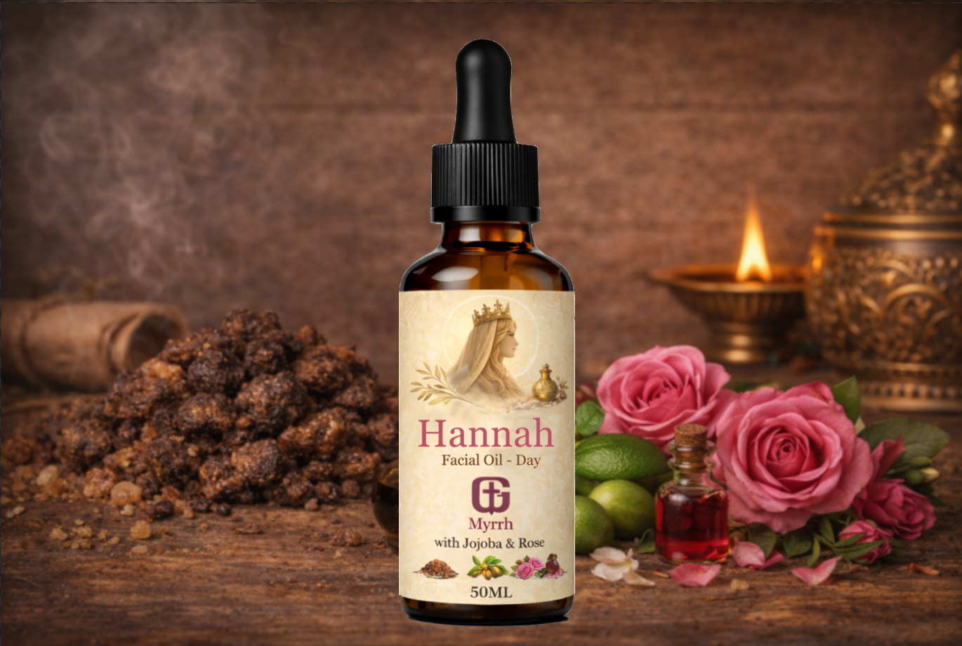 Hannah – Day Facial Oil (Myrrh & Rose) - Image 2
