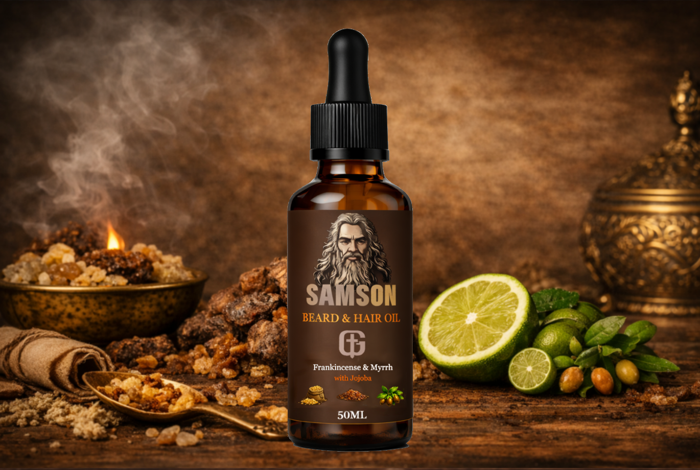 Samson – Berd & Hair Oil (Frankincense & Myrrh with Jojoba) - Image 2